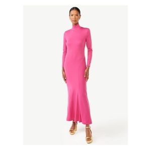 NWT- Scoop Hot Pink Turtleneck Maxi Dress 💖